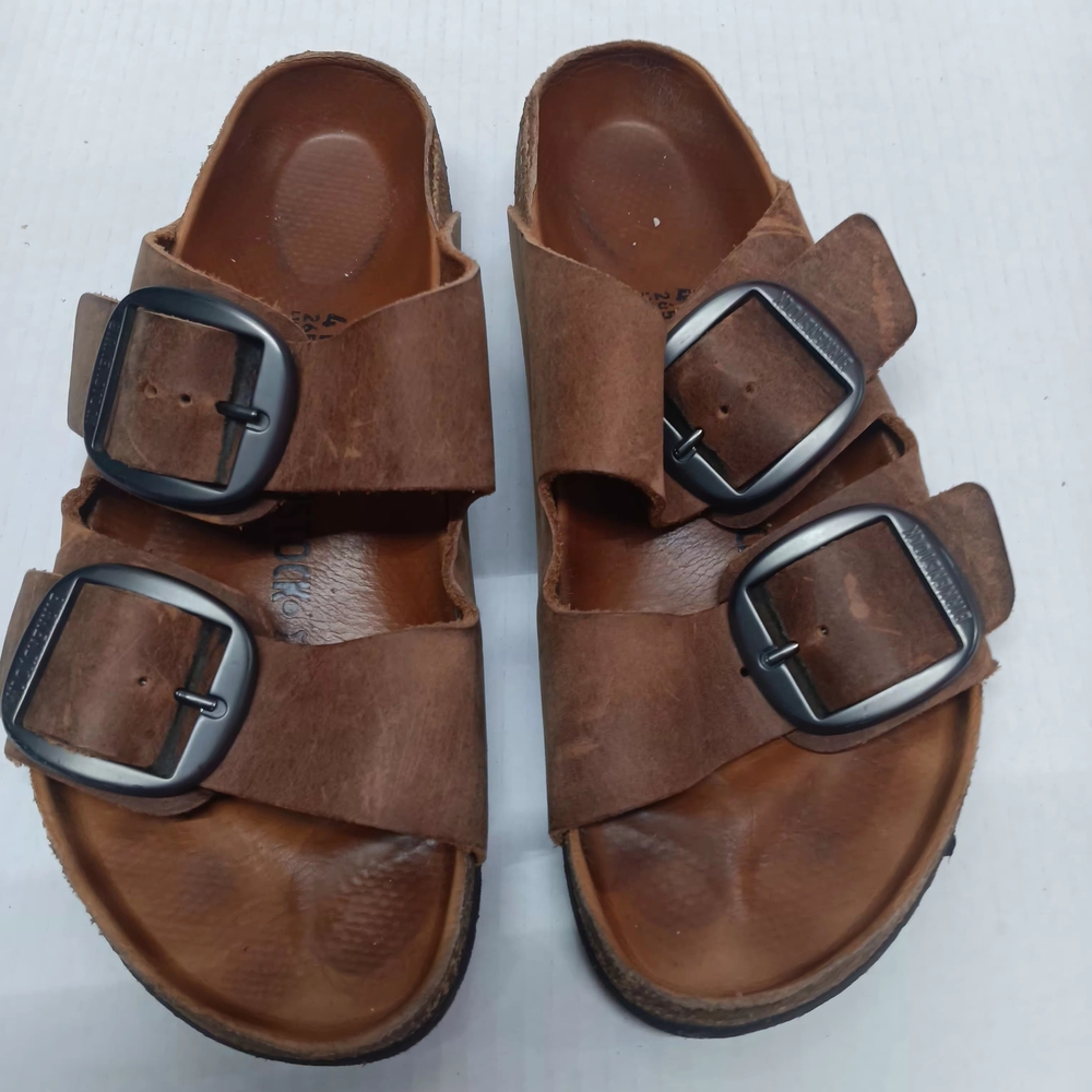 Birkenstock Brown Sandals with Black Buckles